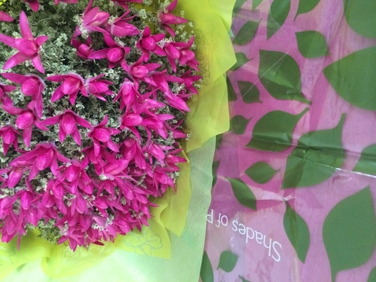 La flor no tejida impresa envuelve Rolls al por mayor para las flores frescas/el envoltorio para regalos de la boda