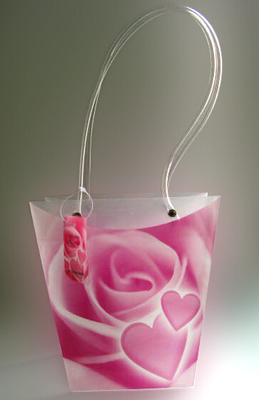 El plástico impreso aduana de las flores frescas del regalo lleva los bolsos, bolsas florales